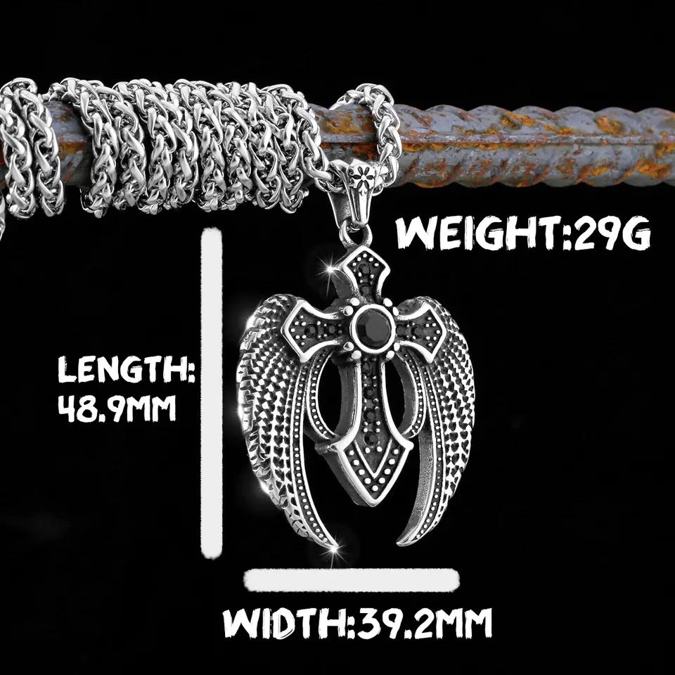 Нержавеющая сталь Крест Иисуса Подвеска Viking Ожерелье Мужское Щит Убийца Драконов Амулет Подвеска Святой Николай Молодежные Украшения