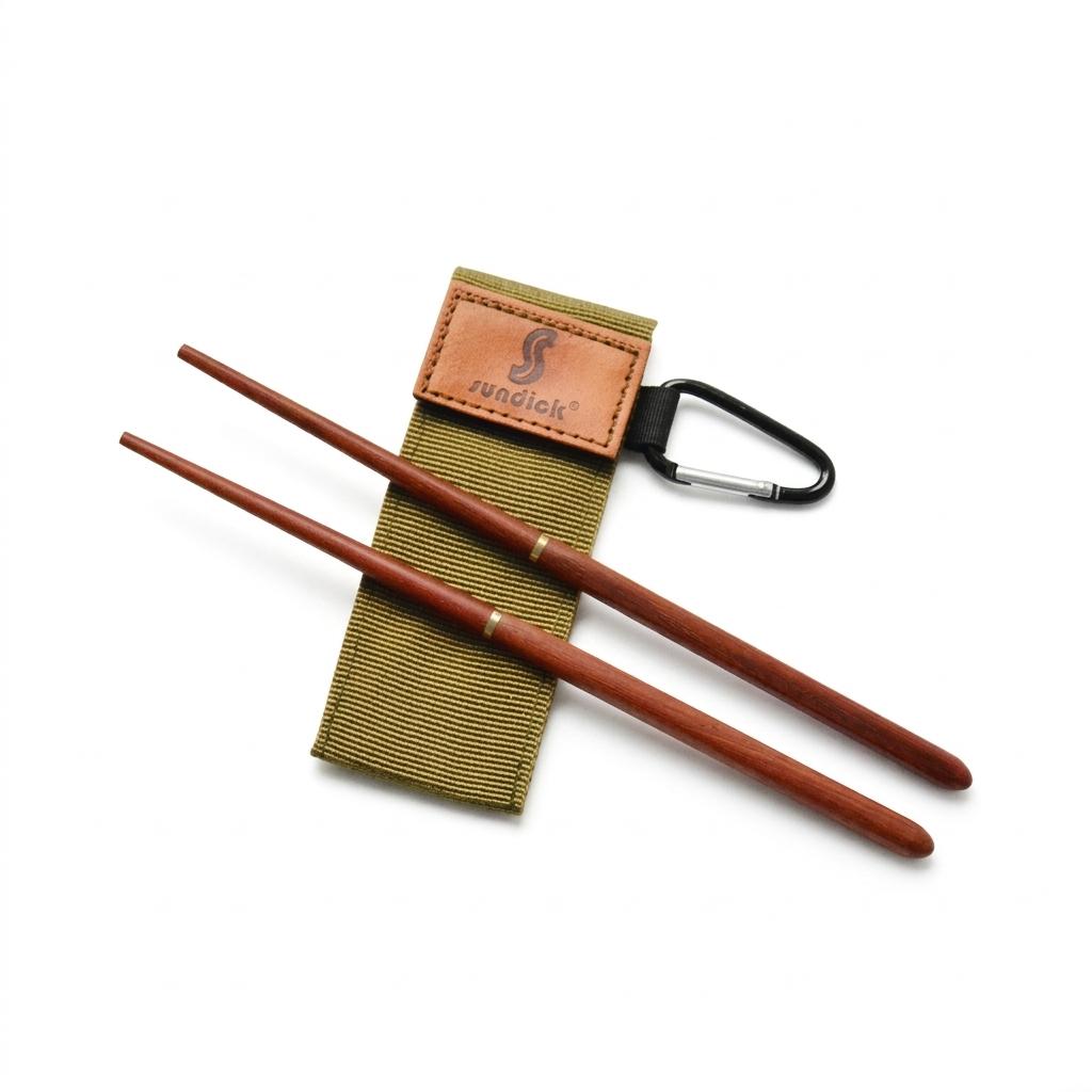 Portable Folding Chopsticks with Storage Bag Wooden-Material for Outdoor Camping