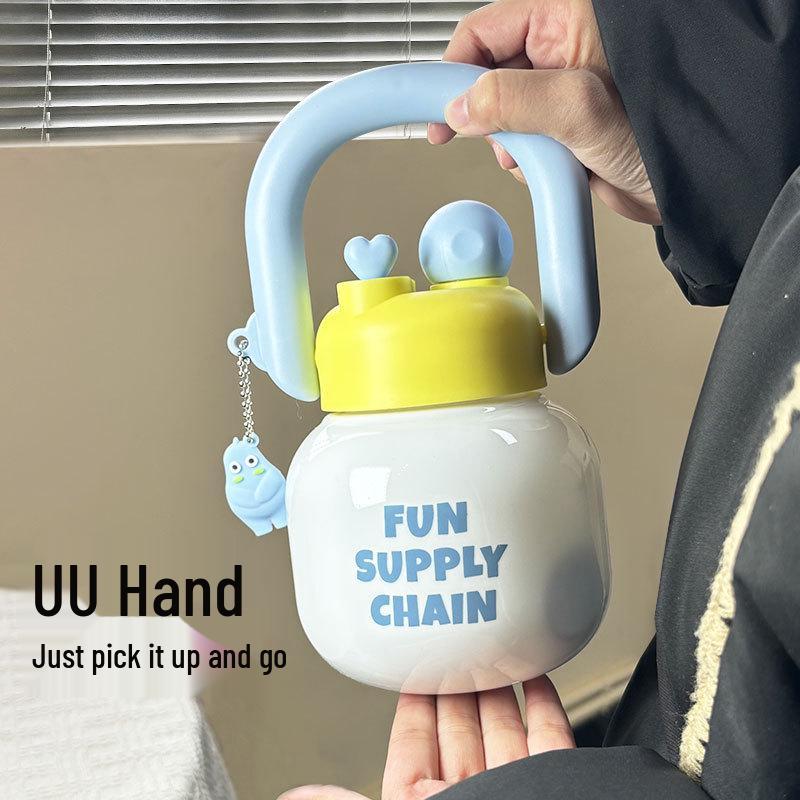 Пластиковый стакан для воды Big Belly с большой емкостью и трубочкой