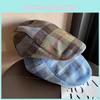 Retro Fashion Autumn Checkered Pattern Women Casual Beret For Outdoor Use