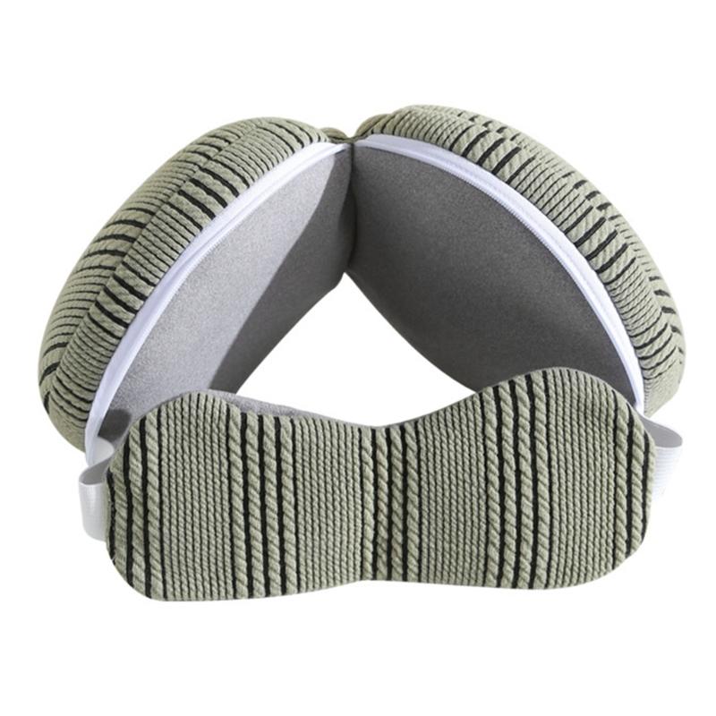 Adjust Sleep Mask With Builts In Neck Pillow Travel Accessory Provide Head Cushioning