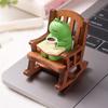 Adorable Frog Drinking Coffee Ornament Sculpture Perfect for Desk Decoration and Miniature Landscapes for Frog Lovers
