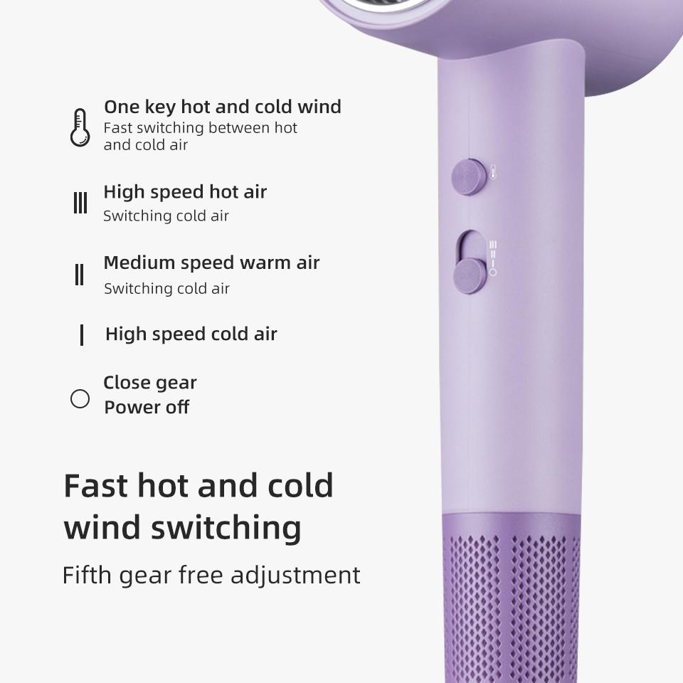 Высокоскоростной фен с отрицательными ионами высокой мощности, ультра бесшумный, рекомендуемый профессиональный фен для домашних парикмахерских, быстрая сушка