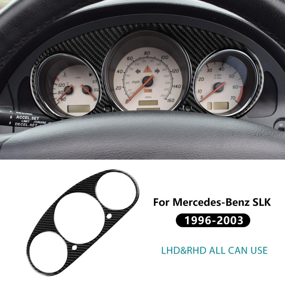 Real Soft Carbon Fiber Trim Sticker For Mercedes Benz SLK R170 1996 1997 1998 1999 2000 2001 2002 2003 Car Speedometer Frame