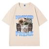 Футболка Diagnozed Freak Funny Watermelon Cat Meme Женская футболка Oversize Streetwear Модные женские футболки Oversize