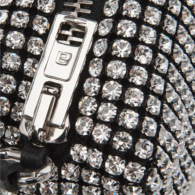 Alexander Wang Heiress Белая кожаная маленькая сумка с бриллиантами, сумка под мышку, сумка-тоут через плечо, женская, белая