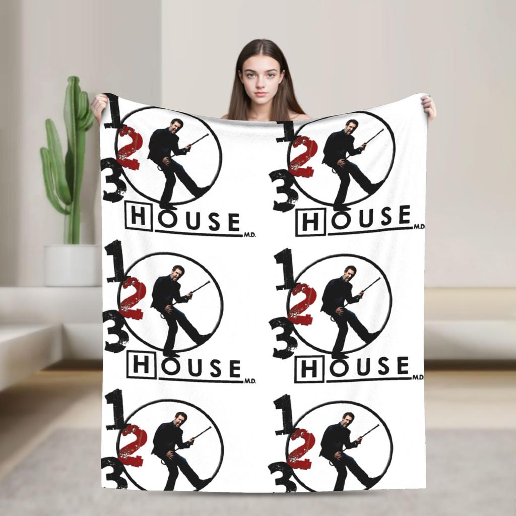 Плед House MD Хью Лори Доктор Хаус Плюшевый Винтажный Теплый Плед для Покрытия Стула Дивана Весна Осень