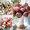 8 Heads Vintage Artificial Peony Flower Wedding Party Home Room Decoration Gift