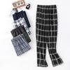 Men's 5XL Oversized Plus Size Spring Autumn Clothes Sleepwear Knit Cotton Plaid Pants Trousers Pyjamas