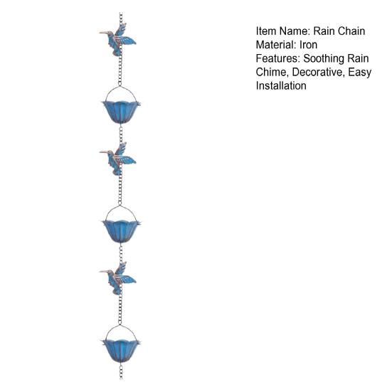 94,5-дюймовая подвесная дождевая цепочка-колибри, улавливатель дождя, декоративная цепочка для замены водосточной трубы для желобов патио и двора