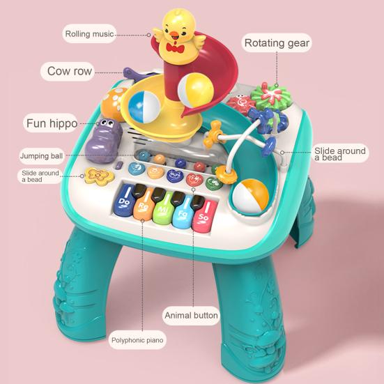 Столик для занятий ребенком, раннее образование, 5 клавиш, пианино, горка, музыкальные инструменты, обучение малышей, центр стоячей активности для мальчиков 1-3 лет