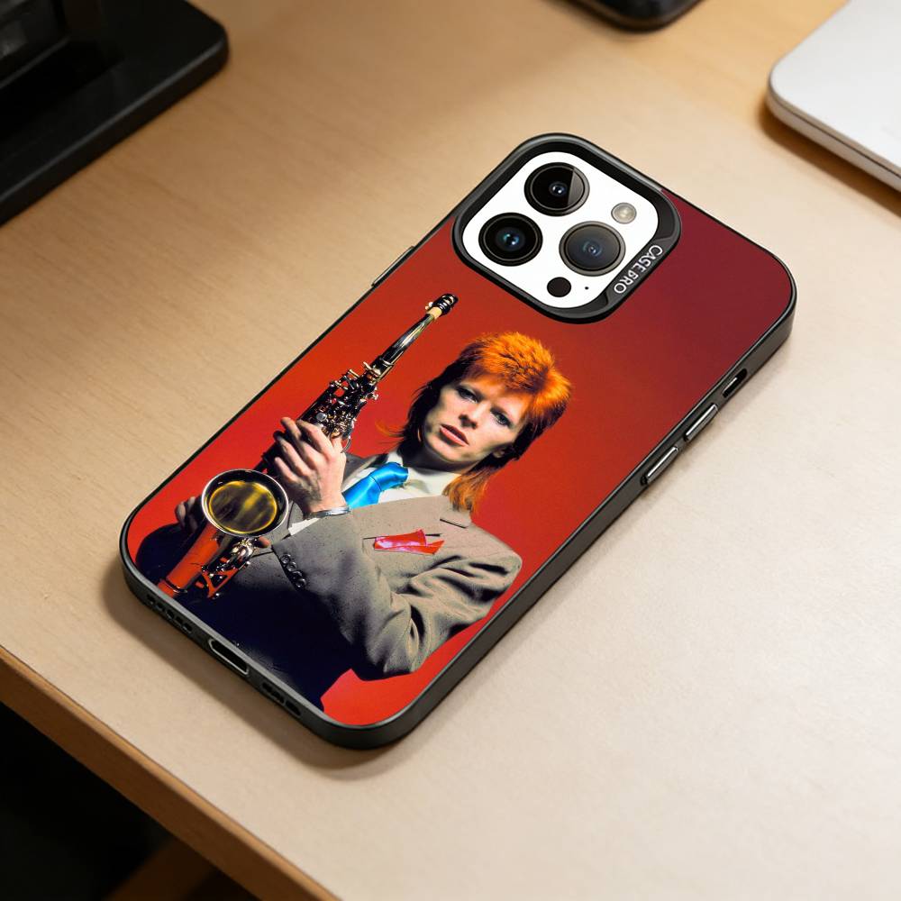 D-David-Singer B-Bowies Phone Case For iPhone 17,16,15,14,13,12,11 Plus,Pro Max,XS,Colored Silver Plated Inside Cover