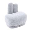 Cozy Bunny-Ear Fabric Ottoman - Fixed Upholstered Stool with Cute Ears, No Storage, Not Removable