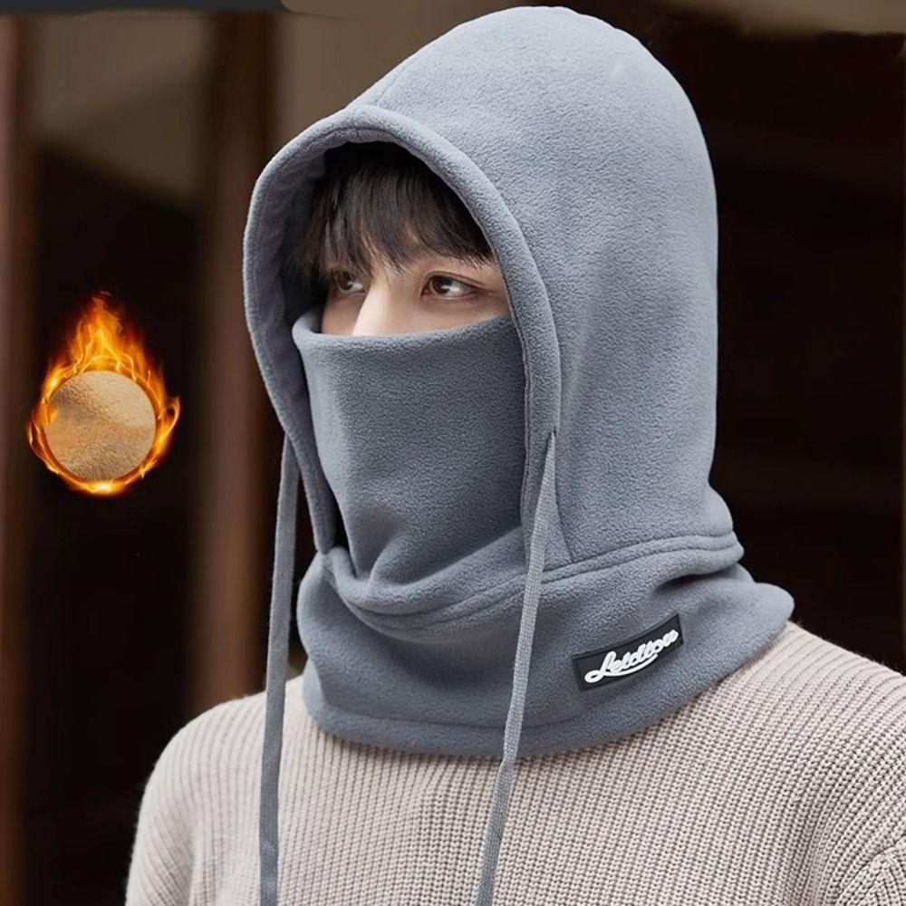 Флисовая маска для лица, пуловер, шапка, плюшевый шарф, модные наушники для улицы