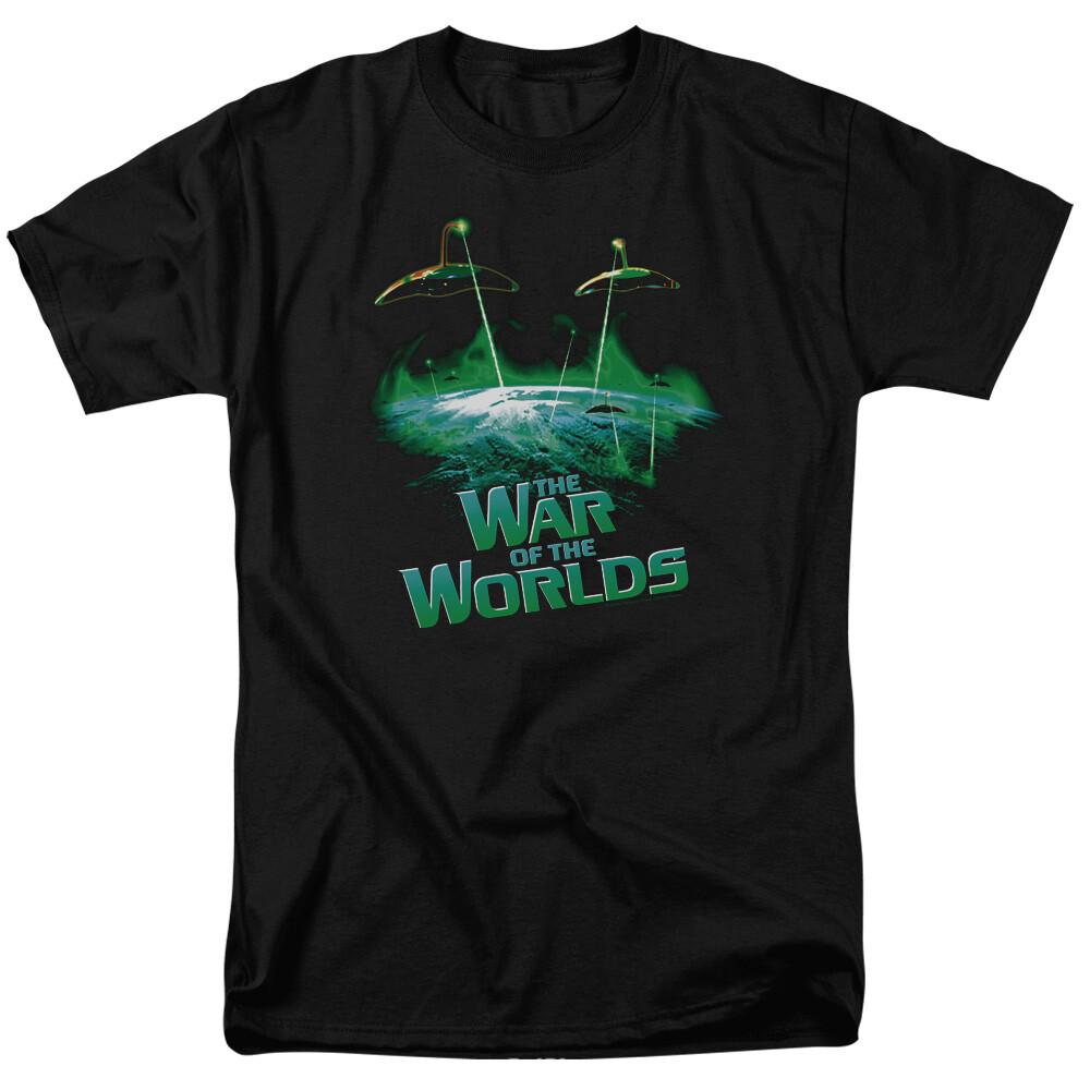 War of the Worlds Global Attack T Shirt Licensed Sci-Fi Movie Retro Tee Black