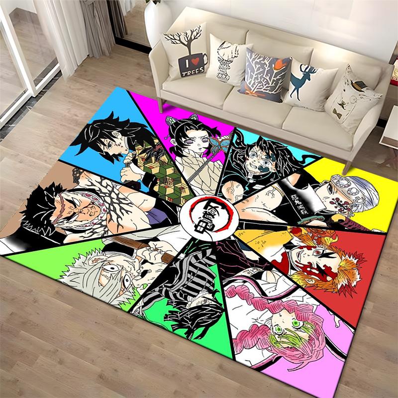 "Anime Character Carpet with Colorful Patterns for Home Decor" Suitable for use as an anti-slip for living room bedroom sofas