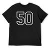 50 Black Jersey Sports Number Fifty Football 50 T-Shirt Kawaii Clothes Tees Sublime Tops Mens Vintage T Shirts