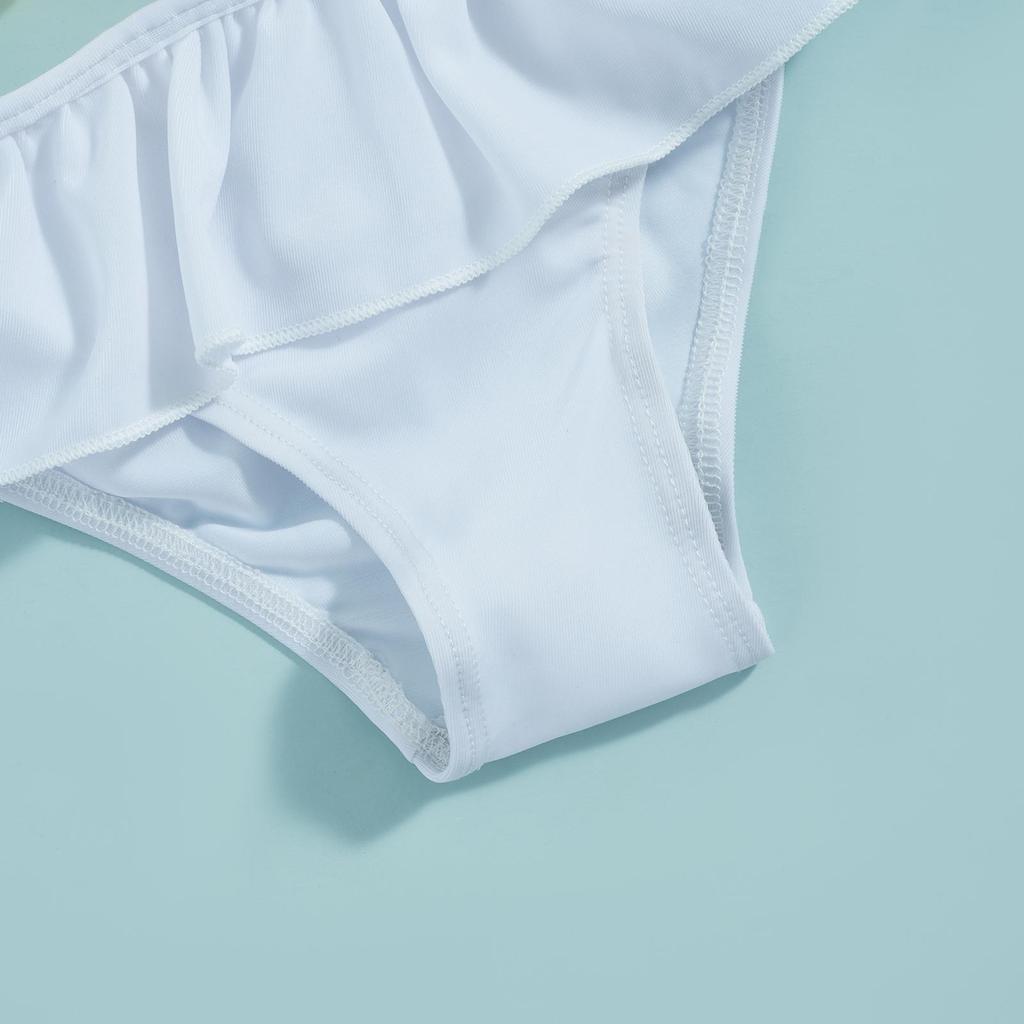 Купальники из 3 предметов для маленьких девочек 6, 12, 18, 24 месяцев, цветочный декор, завязка на шее, топы на шее, шорты с оборками, шляпа от солнца, комплект купальников с разрезом в бикини