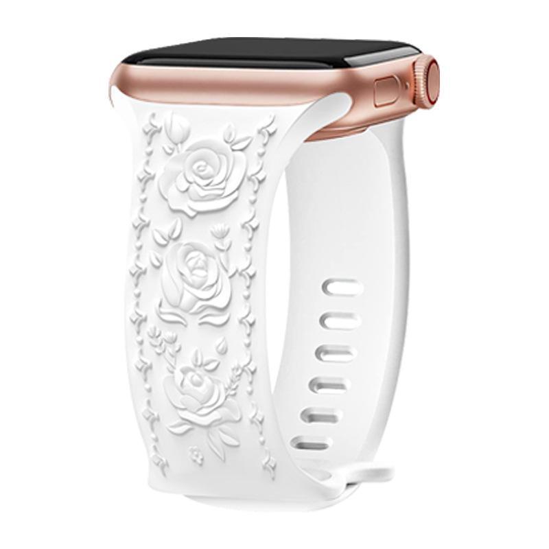 Спортивный ремешок с тиснением Big Rose для Apple Watch (Серии 1-9)