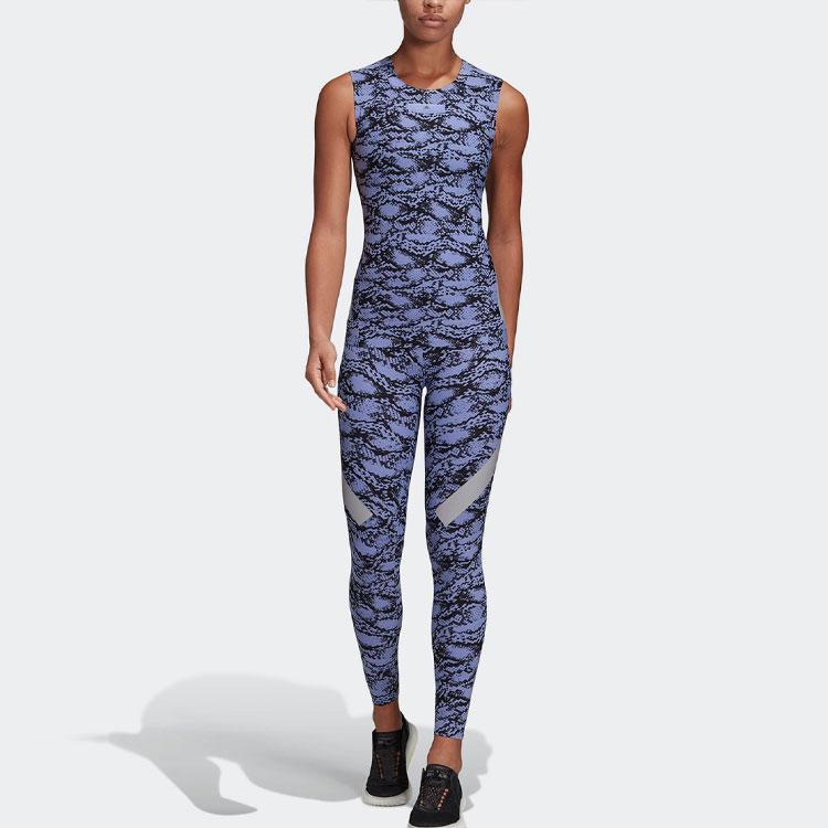 Adidas Floral Print Round Neck Training Tank Top Women Tops Light-Purple DT9461