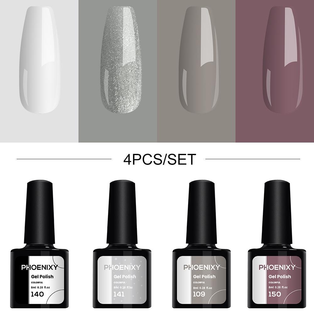 Набор полуперманентного гель-лака для ногтей PHOENIXY из 4шт