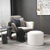 Stool Upholstered Stool, Linen, Hidden Storage, Reversible Lid, 5 6cm x 56 cm x 42 cm, Cream + Natural