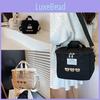 Teddy Bear Embroidered Double Zipper Messenger Bag Simple Square Bags Shoulder