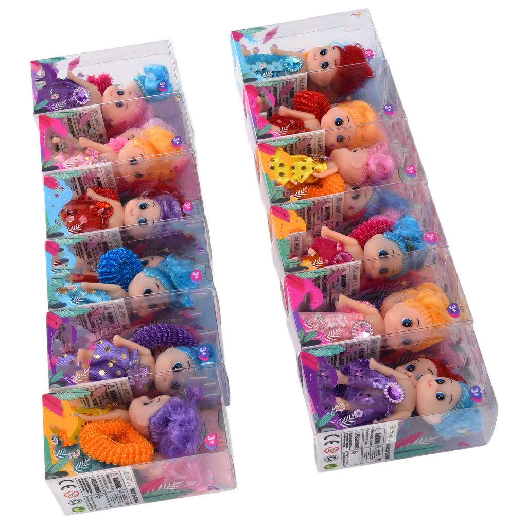 24pcs Mini Doll Children Kid Exquisite Unique Girl Doll with Decorative Ring Beautiful Clothes