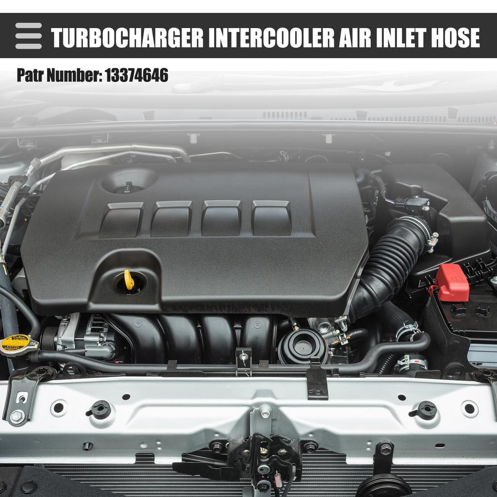 Motoforti Патрубок воздухозаборника двигателя, Патрубок воздухозаборника для Chevy Cruze 2016-2019, Резина, с хомутом, Нет. 13374646, Черный