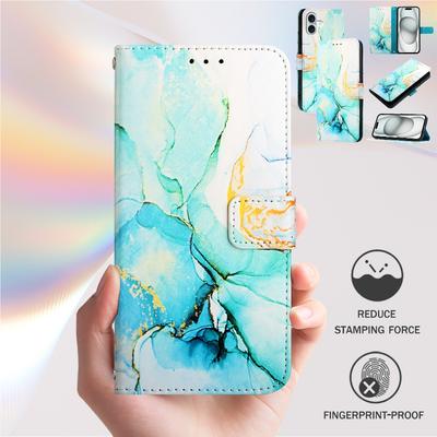 Сине-зеленый золотисто-шармовый мраморный узор из искусственной кожи с магнитным креплением противоударный чехол для iPhone,Samsung,Huawei,Xiaomi,vivo,Oppo,Tecno,TCL,ZTE,Infinix,itel.Подробнее