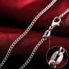 40-75cm  925 Sterling Silver Necklace 2MM String Chain Wedding for Women Men High Quality Jewelrys Gifts
