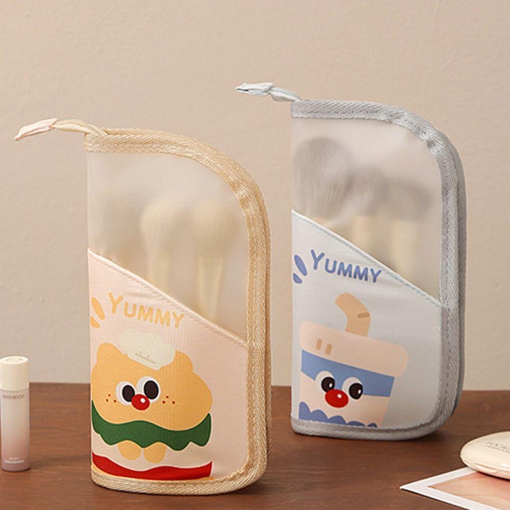 Polyester Folding Makeup Bag Waterproof Folding Design Stand Cosmetic Bag Portable Make Up Organizer Daily Makeup Organizer
