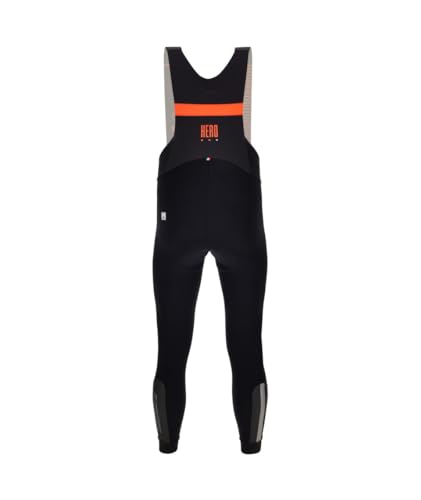 Santini Men's Hero Bib Tights, AW1180GITHERO, Black/Orange