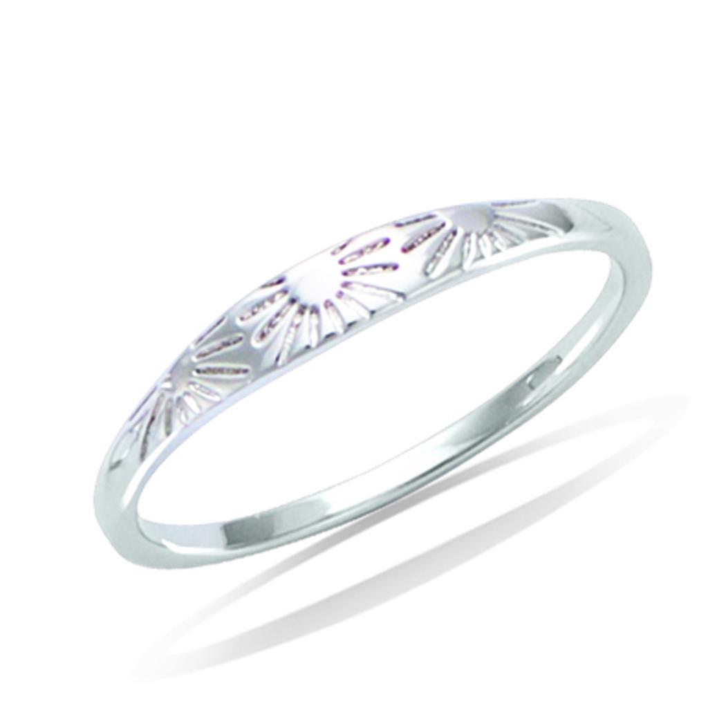 Bague Argent 'Boho' argenté rhodié (soleil) - 3 mm