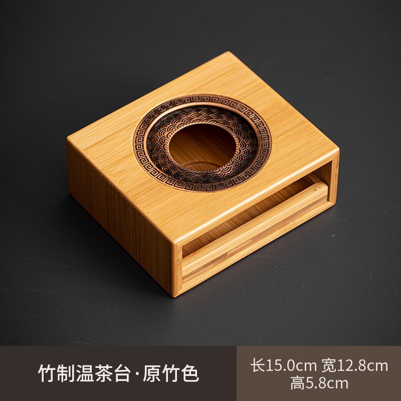 Zne Bamboo Teapot Warmer Роскошный чайник для заваривания чая с подогревателем свечей Набор Trivet Tea Veve Kettle Stand Поднос для подачи чая Аксессуары Орнамент