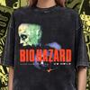 Винтажная стираная футболка Resident Evil: Дизайн 'Биологическая опасность Кровавый Глаз' RE001