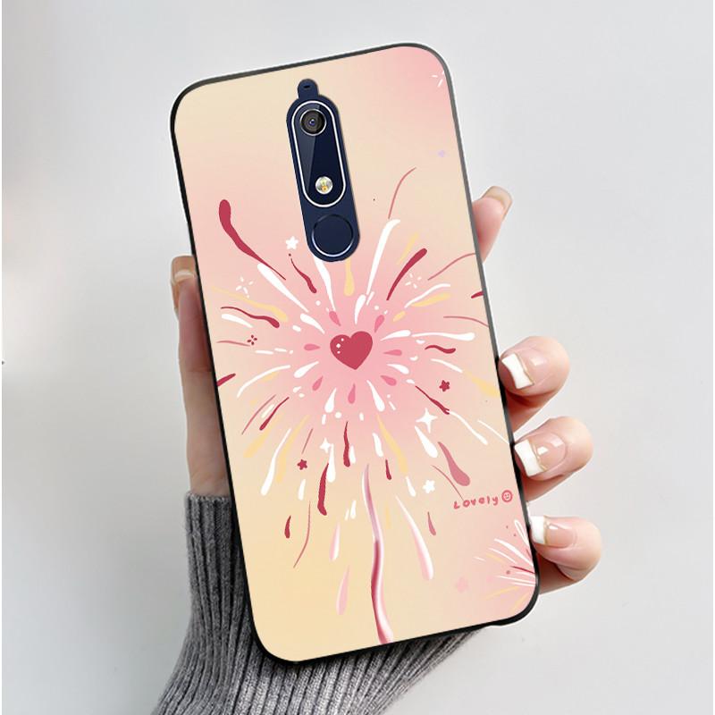 Милый Чехол Для Nokia 5.1/Nokia 5.1 Plus/Nokia X5/Nokia 5 Funda Чехол с Рисунком Защитная Крышка Мягкий Силикон Мультяшный Черный Корпус