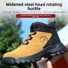 Warm Work Boots Winter Safety Shoes Rotating Button Industrial Shoes High Top Steel Toe Cap Boots Waterproof Non-slip Work Shoes