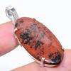 Mahogany Obsidian Handmade 925 Sterling Silver Jewelry Pendant 1.89" S8w44