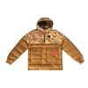 Lebron Hybrid Patchwork Plaid Half-Zip Hooded Down Jacket Men Outerwear Wheat AT3905-790