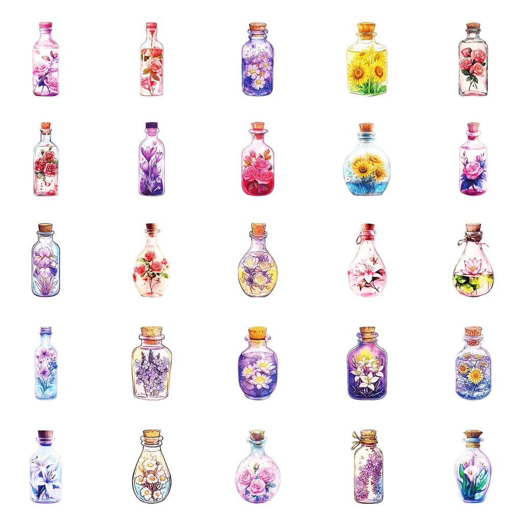 50 Creative Flowers World Graffiti Stickers Diy Skateboard Refrigerator