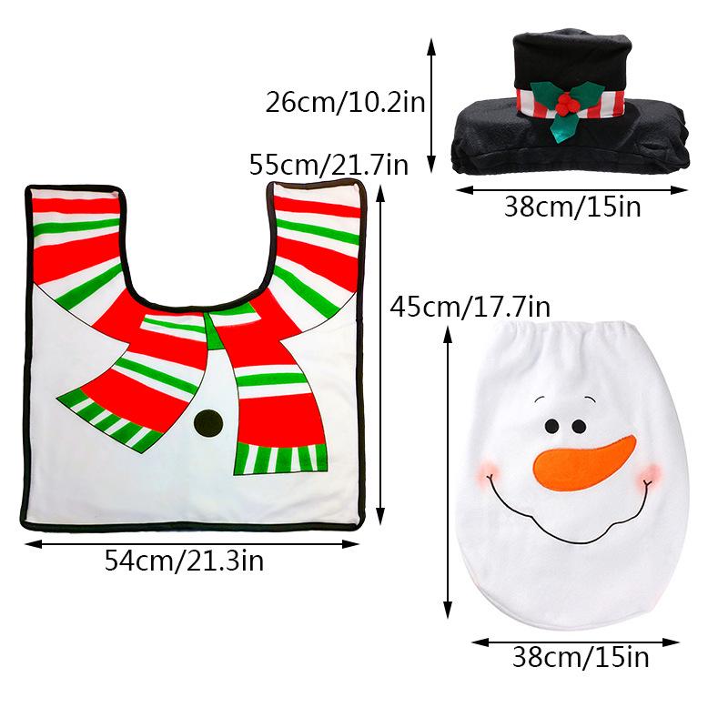 Cute Christmas Toilet Seat Covers Creative Santa Claus Bathroom Mat Xmas Supplies for Home New Year Navidad Gift Decoration
