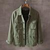 Men's Spring and Autumn Loose Casual Workwear Jacket Solid Color Washed Multi-Pocket Jacket