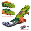 Camión de Transporte de Dinosaurios con Pista de Carreras Deslizante Plegable, Juguete para Niños, Triciclo T-Rex Transformable,