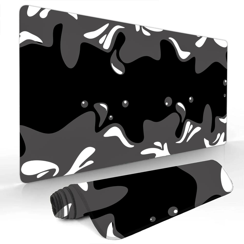 Black and White Art Fluid Mouse Pad Large Computer Office Game Table Mats Rubber Antislip XXL mouse mat HDP Long Desk Pads