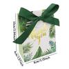 10pcs Jungle Gift Bags Green Ribbon Wedding Favors Candy Box Thank You Gifts Handbag Leaf Cookie Chocolate Packaging Party Decor