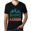 Мужская винтажная футболка с рисунком Футболка с v-образным вырезом Wilderness Kashmir Deep Black