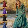 Medieval Retro Long-Sleeved Women's Dress: Party Costume for Stage Performance