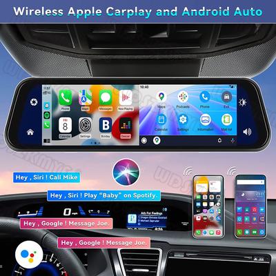 UHD 4K 3840*2160P Автомобильный видеорегистратор Carplay Android Auto GPS 5G WIFI AUX Видеорегистратор Потоковое зеркало заднего вида Видеорегистратор Камера Видеорегистратор FM