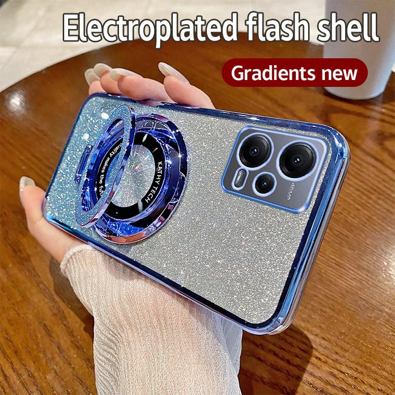 Блестящий чехол-подставка для телефона с кольцом для Oppo A3 A5 A5X Reno 14 13 FS 12 11 10 Pro 9 8 7 6 5 Lite 4Z 5Z 6Z 7Z 8Z 14F 13F 12F 11F